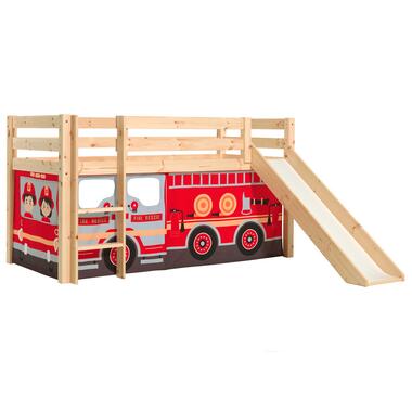 Vipack Halfhoogslaper met glijbaan Astrid met bedtent Fire Truck - dennenhout product