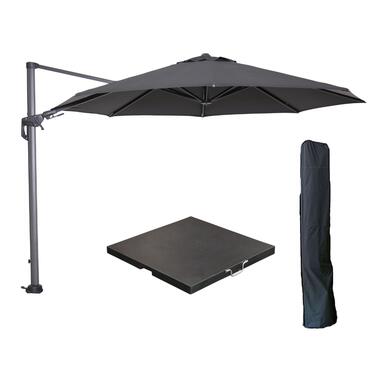 Garden Impressions Hawaii zweefparasol 3.5m l. grijs met voet en hoes product