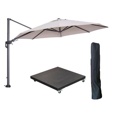 Garden Impressions Hawaii zweefparasol 3.5m zand met voet en hoes product