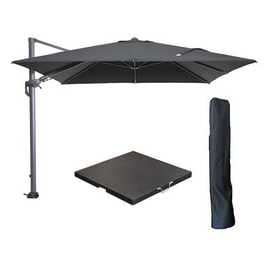 Garden Impressions Hawaii zweefparasol 3x3m zwart met voet en hoes product