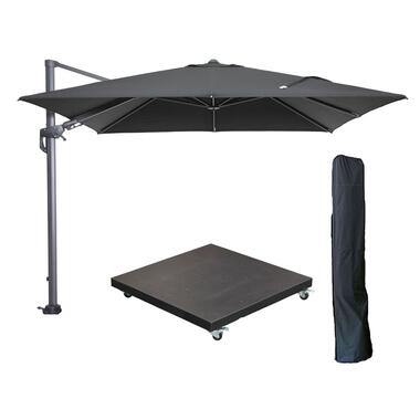 Garden Impressions Hawaii zweefparasol 3x3m zwart met voet en hoes product