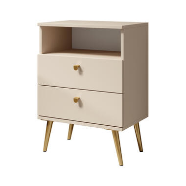 Meubella Nachtkastje Hidde - Beige - 50 cm product