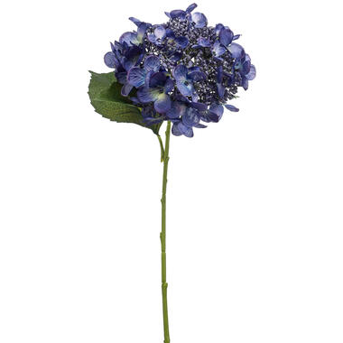 Emerald Kunstbloem hortensia tak - 50 cm - donker blauw - decoratie product