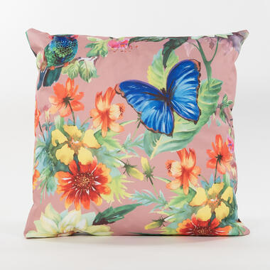 Anna's Collection Sierkussen buiten - vlinder - oud roze - 45 x 45 cm product