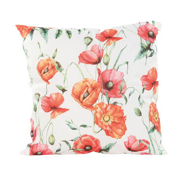 Anna's Collection Sierkussen buiten - bloemenprint - wit - 45 x 45 cm product