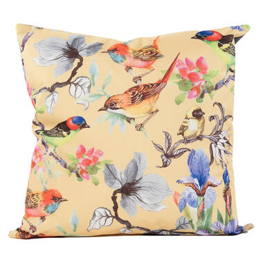 Anna's Collection Sierkussen buiten - vogels - geel - 45 x 45 cm product