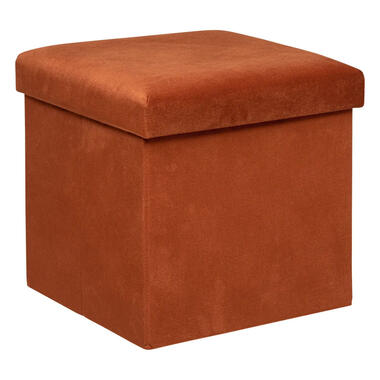 Atmosphera Storage Poef/hocker - Opvouwbaar - Terracotta - 38x38 cm product