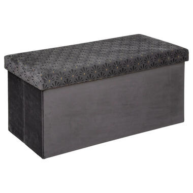 Atmosphera Poef/hocker - Opvouwbaar - Donkergrijs - 76 x 38 x 38 cm product