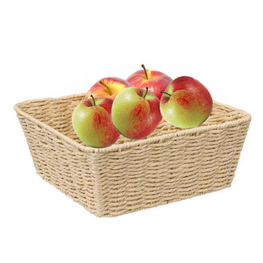 5Five Fruitschaal/fruitmand - metaal/touw - L27 x B27 x H11 cm - beige product