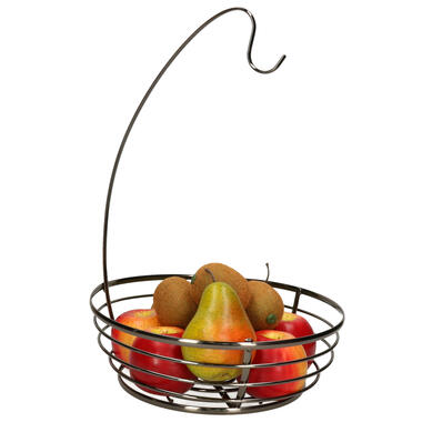 Cosy & Trendy Fruitschaal banaanhouder - metaal - D28 x H40 cm - zwart product