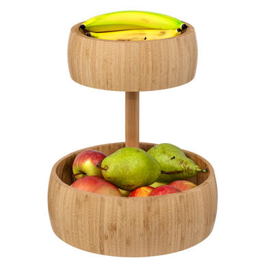 5Five Fruitschaal/fruitmand - bamboe hout - D29 x H35 cm - bruin product