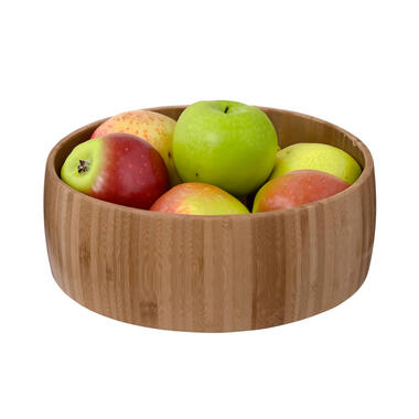 5Five Fruitschaal/fruitmand - bamboe hout - D29 x H10 cm - bruin product