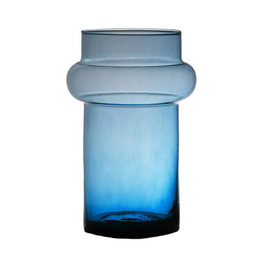 Hakbijl Glass Bloemenvaas Luna - blauw - eco glas - D16 x H25 cm product