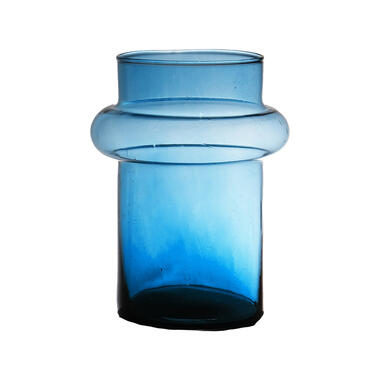 Hakbijl Glass Bloemenvaas Luna - blauw - eco glas - D15 x H20 cm product