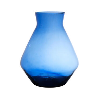 Hakbijl Glass Bloemenvaas Alexandra - blauw - eco glas - D19 x H25 cm product