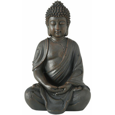 Deco by Boltze Boeddha beeld Zen - antiek grijs - 13 x 10 x 20 cm product