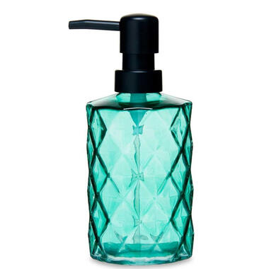 Berilo zeeppompje/dispenser Diamond - groen transparant - glas - 18 cm product