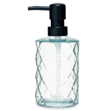 Berilo zeeppompje/dispenser Diamond - helder transparant - glas - 18 cm product