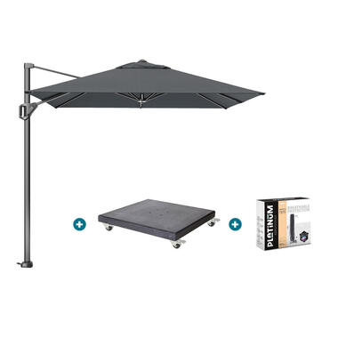 Platinum Voyager zweefparasol T1 2.5x2.5 m. - Antraciet + Modena voet en hoes product