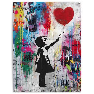 Tuinposter - Balloon Girl Grafitti - 80x60 cm Canvas product
