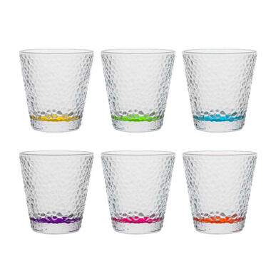 Vivalto Waterglazen/drinkglazen - 6x - kleurenmix - 310 ml - 9 cm product