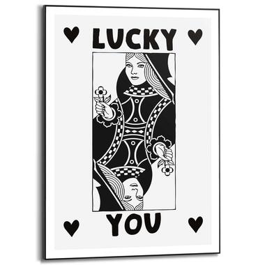 Schilderij Lucky You - 70x50cm - Zwart-Wit product