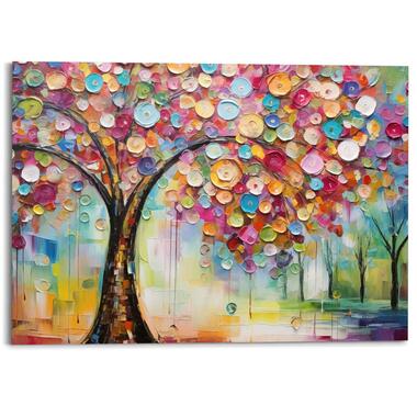 Schilderij - Life Tree - colourful - 100x140 cm Hout product