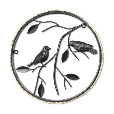 Art for the Home - Metal Art - Vogels op tak zwart - diameter 30cm product
