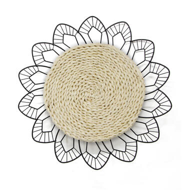 Art for the Home - Metal Art - Bloem met rotan - diameter 47cm product