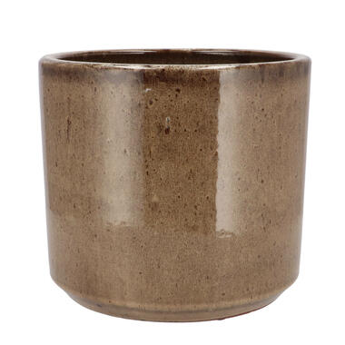 DK Design Bloempot Brown Glaze - taupe - D21 x H24 cm - glanzend product