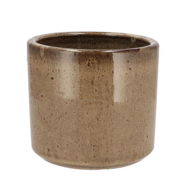 DK Design Bloempot model Brown Glaze - taupe - D14 x H15 cm - glanzend product