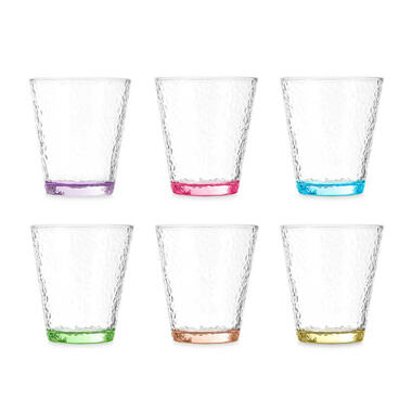 Vivalto Waterglazen/drinkglazen - 12x - kleurenmix - 375 ml - 10 cm product