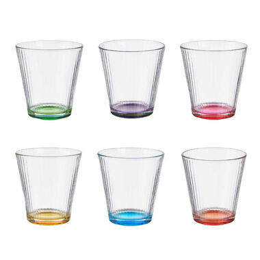 Vivalto Waterglazen/drinkglazen - 6x - kleurenmix - 310 ml - 9 cm product