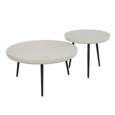 Salontafel Rond - Beige Marmer Composiet - Set Van 2 - 70x70x35cm product