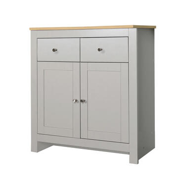 Emerald - Dressoir 2 deuren, 2 laden eiken en grijze spaanplaat product