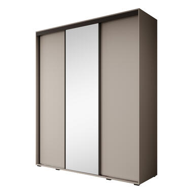 Meubella Kledingkast Delos 3 - Beige - 200 cm - Met spiegel product