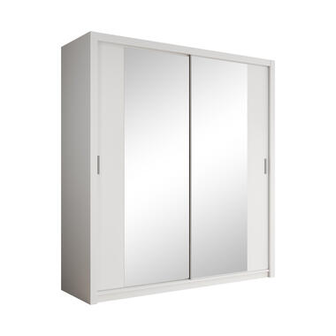 Meubella Kledingkast Blake - Wit - 200 cm - Met spiegel product