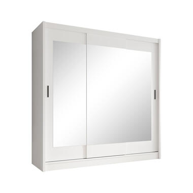 Meubella Kledingkast Alcamo 2 - Wit - 205 cm - Met spiegel product