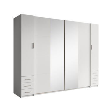 Meubella Kledingkast Stoke 2 - Wit - 270 cm - Met spiegel product