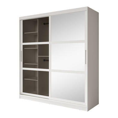 Meubella Kledingkast Davies - Wit - 180 cm - Met spiegel product