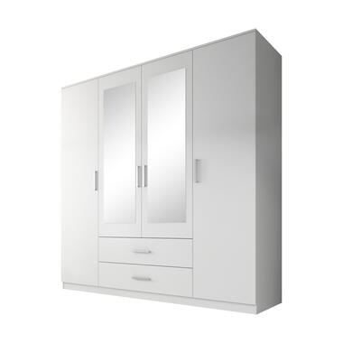 Meubella Kledingkast Savona - Wit - 200 cm - Met spiegel product