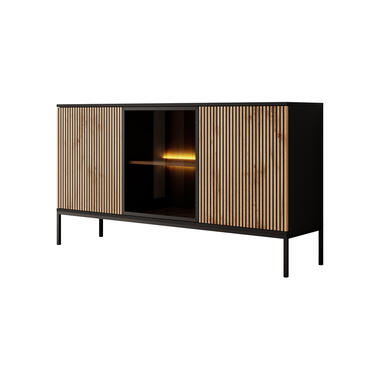 Meubella Dressoir Legend - Mat zwart - Eiken - 154 cm product