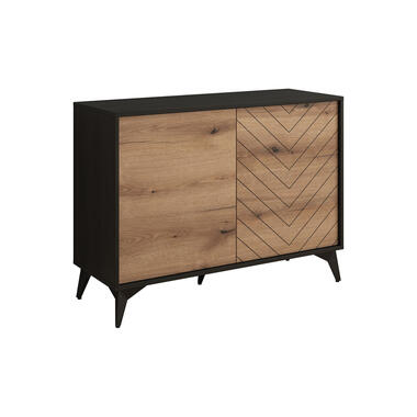 Meubella Dressoir Dolores - Eiken - Zwart - 104 cm product