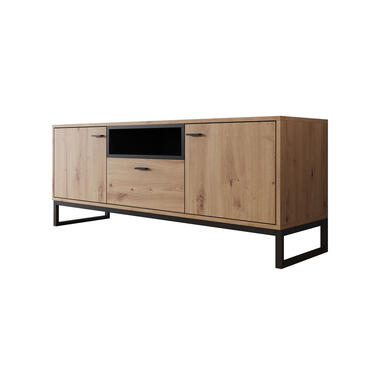 Meubella TV-Meubel Ozzy - Eiken - Zwart - 135 cm product