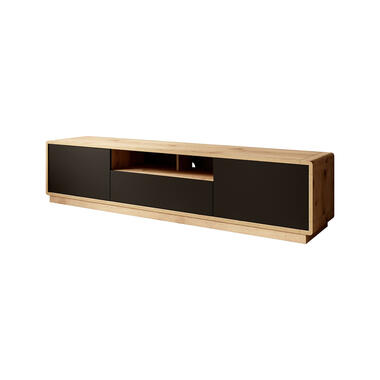 Meubella TV-Meubel Acuna - Mat zwart - Eiken - 200 cm product