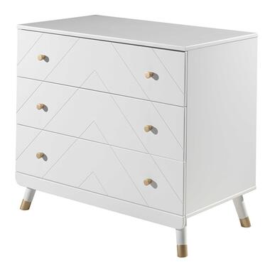 Vipack Commode Billy 100x57x89cm 3 lades - wit/goud product