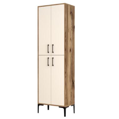 Emob Multifunctionele kast Woody Fashion - 60 x 35 x 200 cm - Walnut Cream product