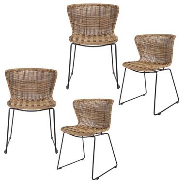 WOOOD tuinstoel Wings - Polyester - Naturel - Set van 4 product