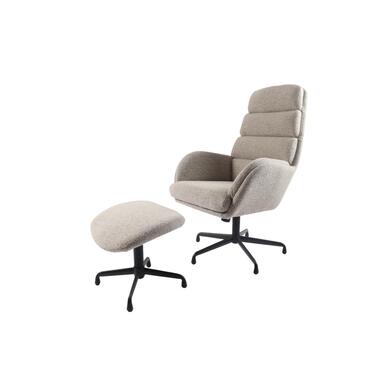 Nordic Home - Stein relaxfauteuil & voetbank set - bouclé taupe product