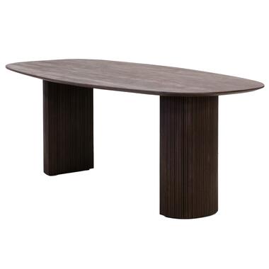 Eettafel Deens Ovaal 220cm - Donkerbruin Mangohout - Feline product